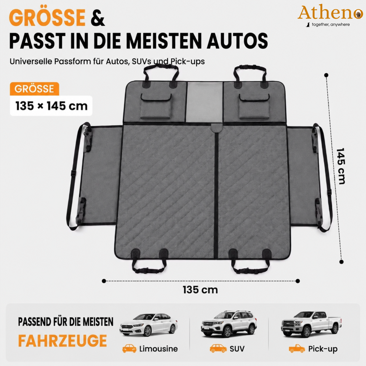 Atheno Premium-Hundesitzbezug